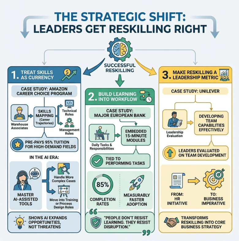 The strategic shifts leaders must adopt when reskilling with AI